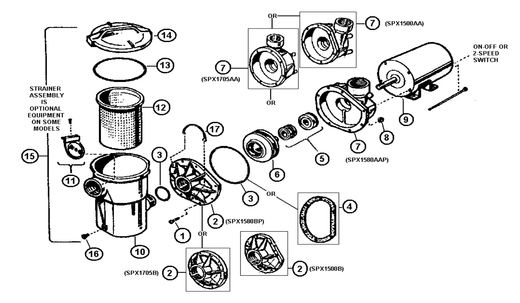 Hayward PowerFlo II Pump Replacement Parts