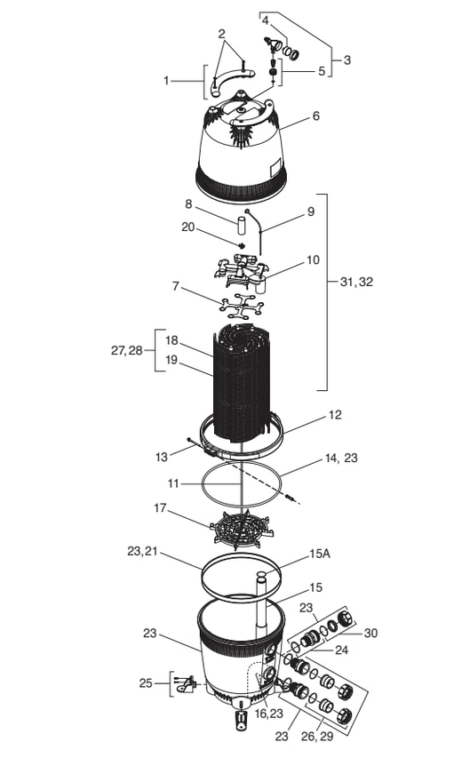 Jandy DEV48 D.E. Filter Replacement Parts