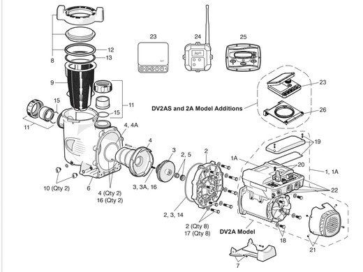 Jandy ePump 2.2, 2.7 & 3.8 HP VS Pump Replacement Parts