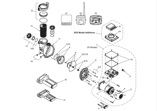 Jandy VS FloPro 1.3, 1.65 & 1.85 HP DV Series Pump Replacement Parts