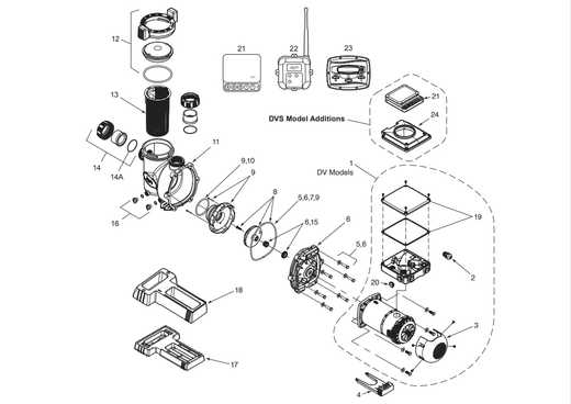 Jandy VS FloPro 1.3, 1.65 & 1.85 HP DV Series Pump Replacement Parts