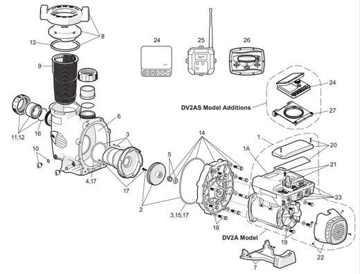 Jandy VS PlusHP 2.7 HP Pump Replacement Parts