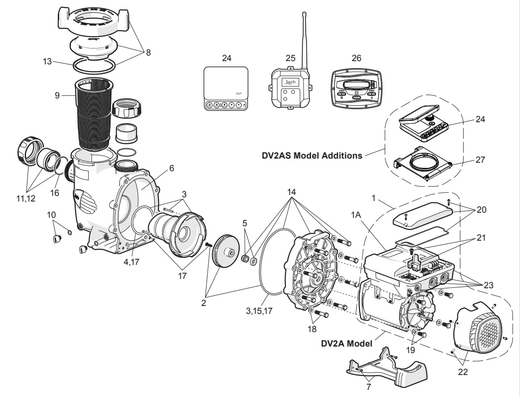Jandy VS PlusHP 2.7 HP Pump Replacement Parts