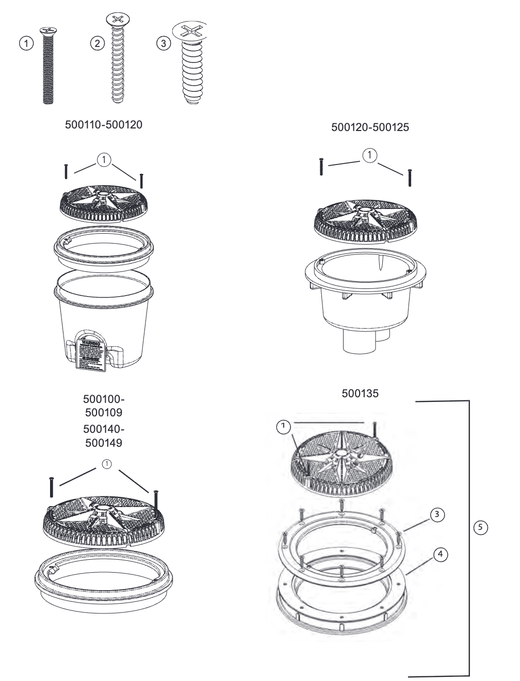 Pentair StarGuard Main Drain Replacement Parts