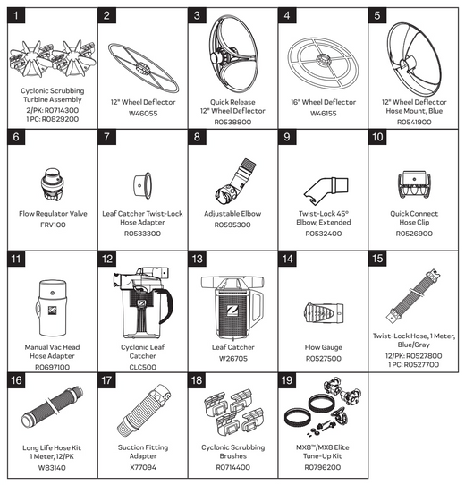 Zodiac Suction Cleaner Common Parts & Accessories