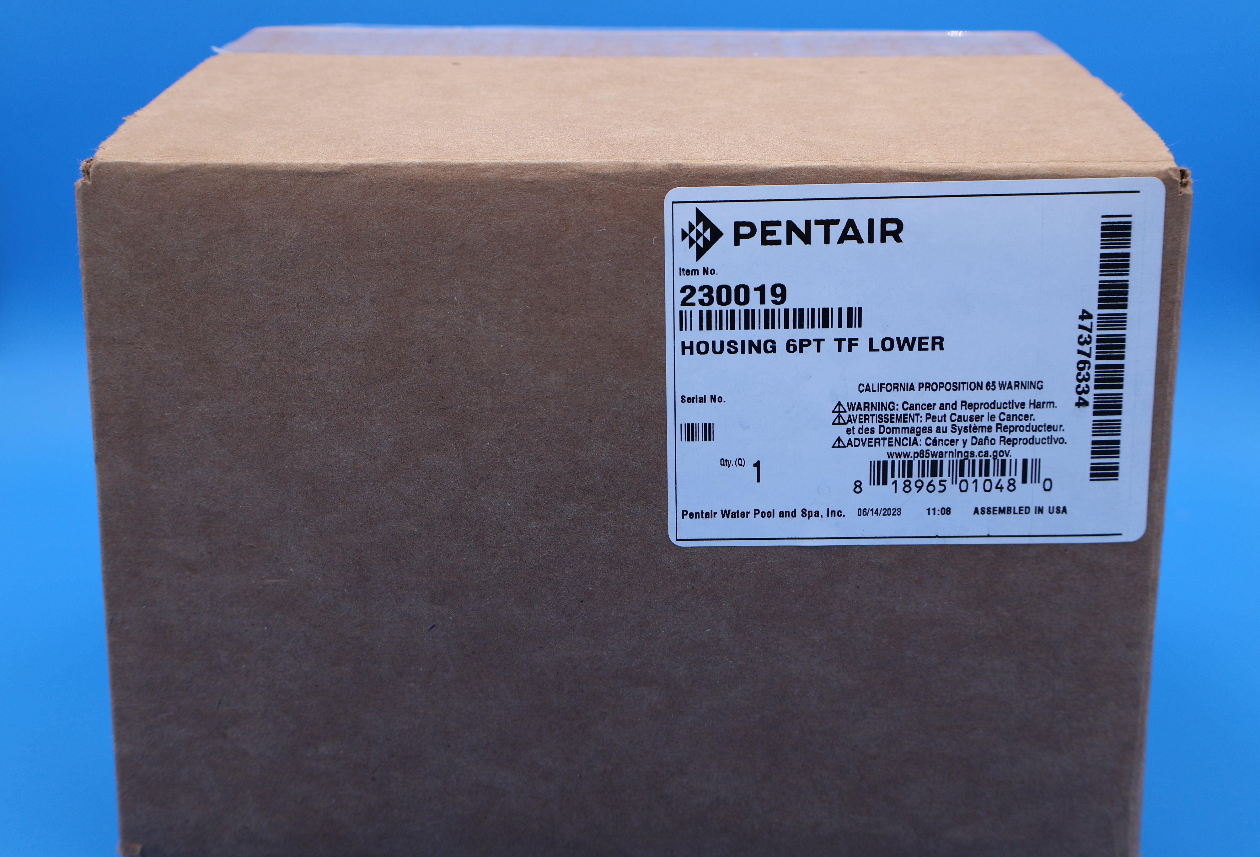 Pentair In-Floor (A&A) Top Feed 6 Port 1.5" Lower Housing 230019