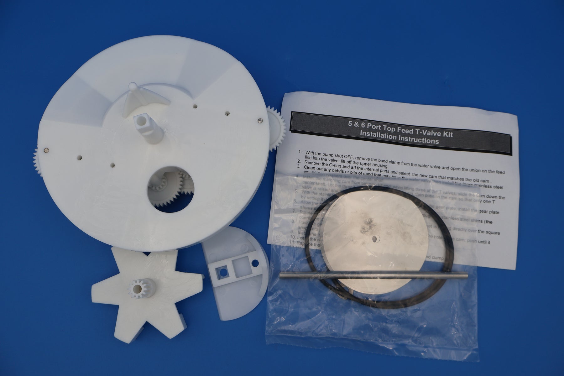 Pentair In-Floor (A&A) Top Feed Complete 6 Port T-Valve Rebuild Gear Kit 230068 540269