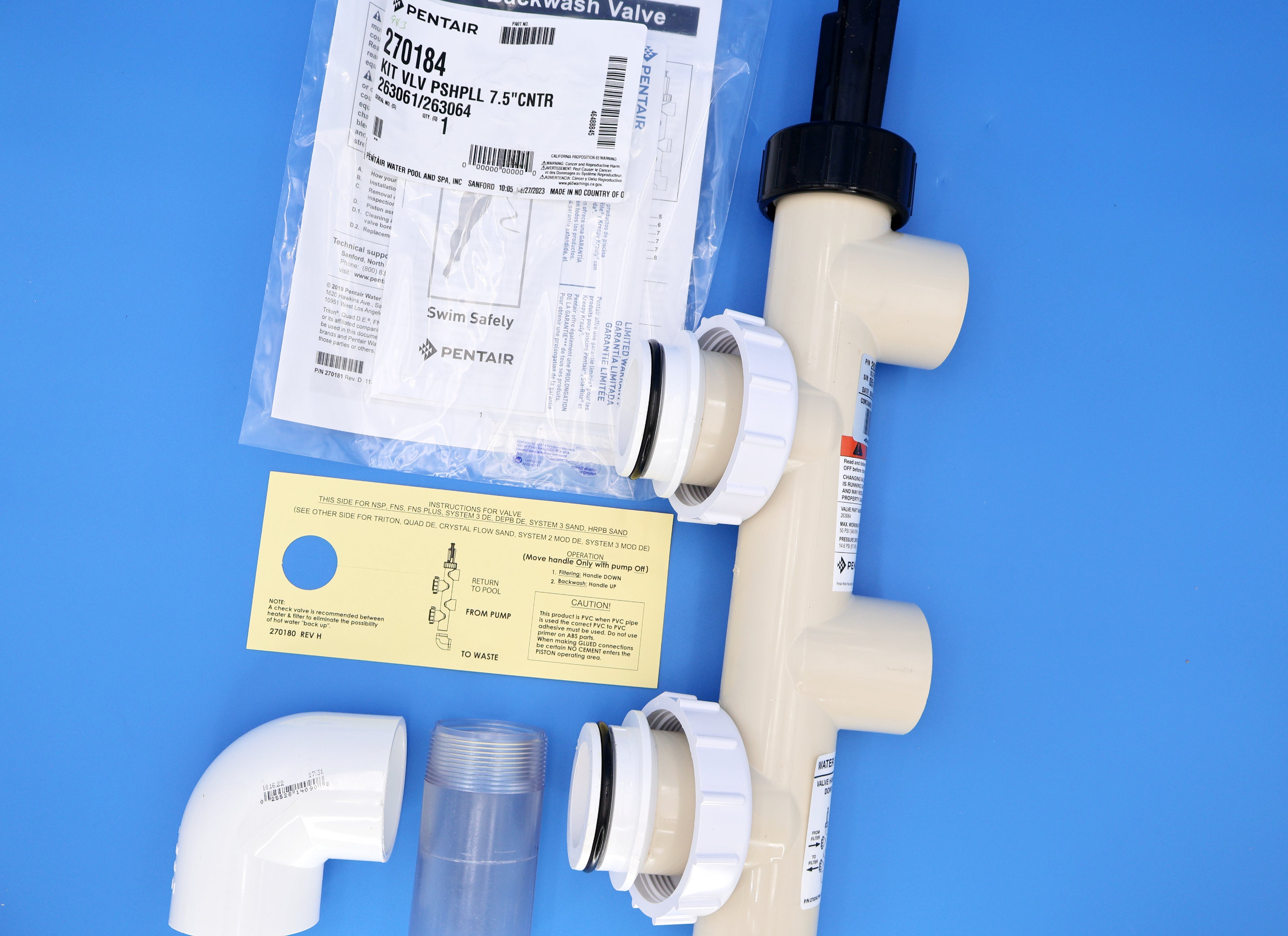 Pentair 2" PVC Push-Pull Valve Kit 263064