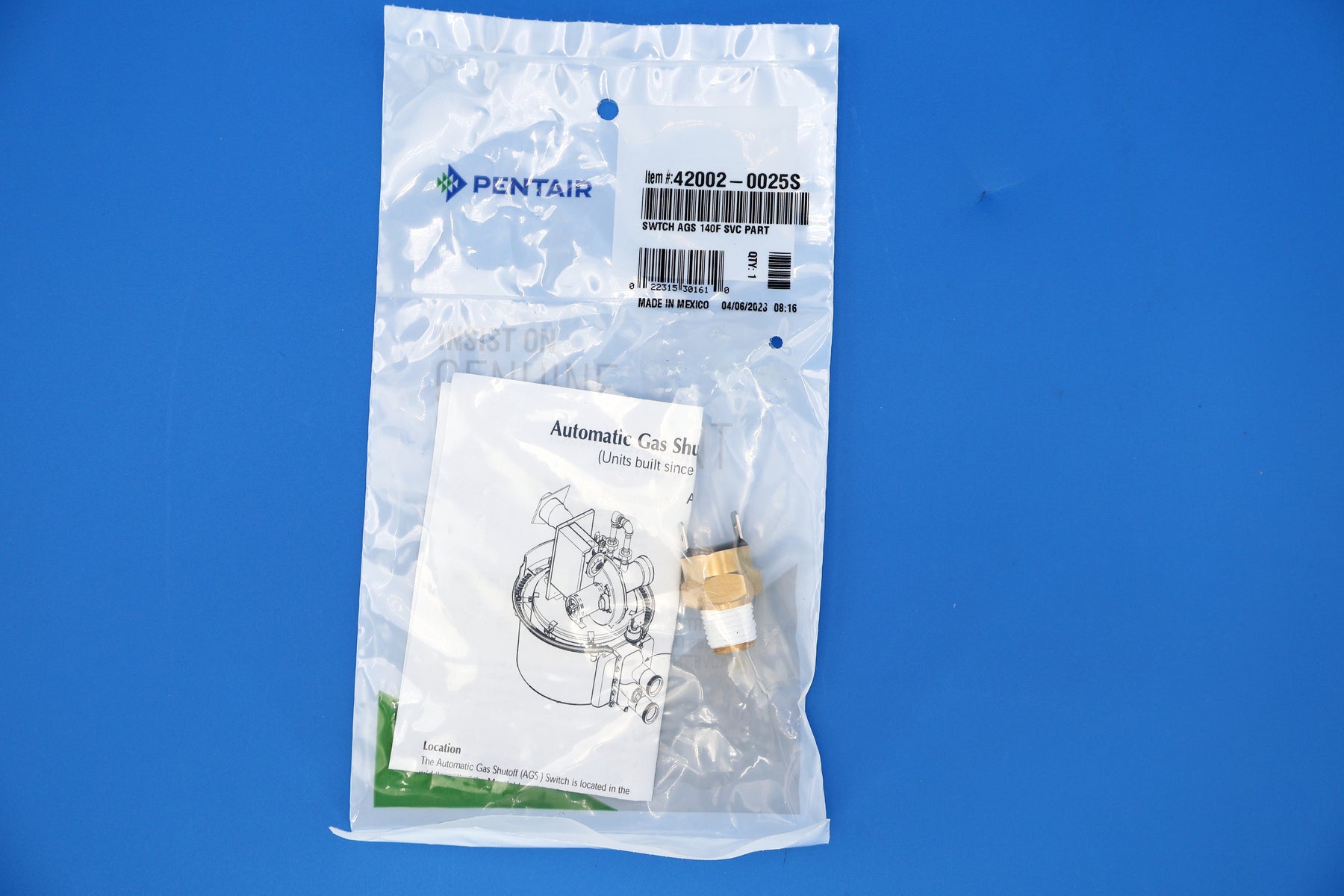 Pentair 140F Automatic Gas Shutoff Switch Replacement 42002-0025S