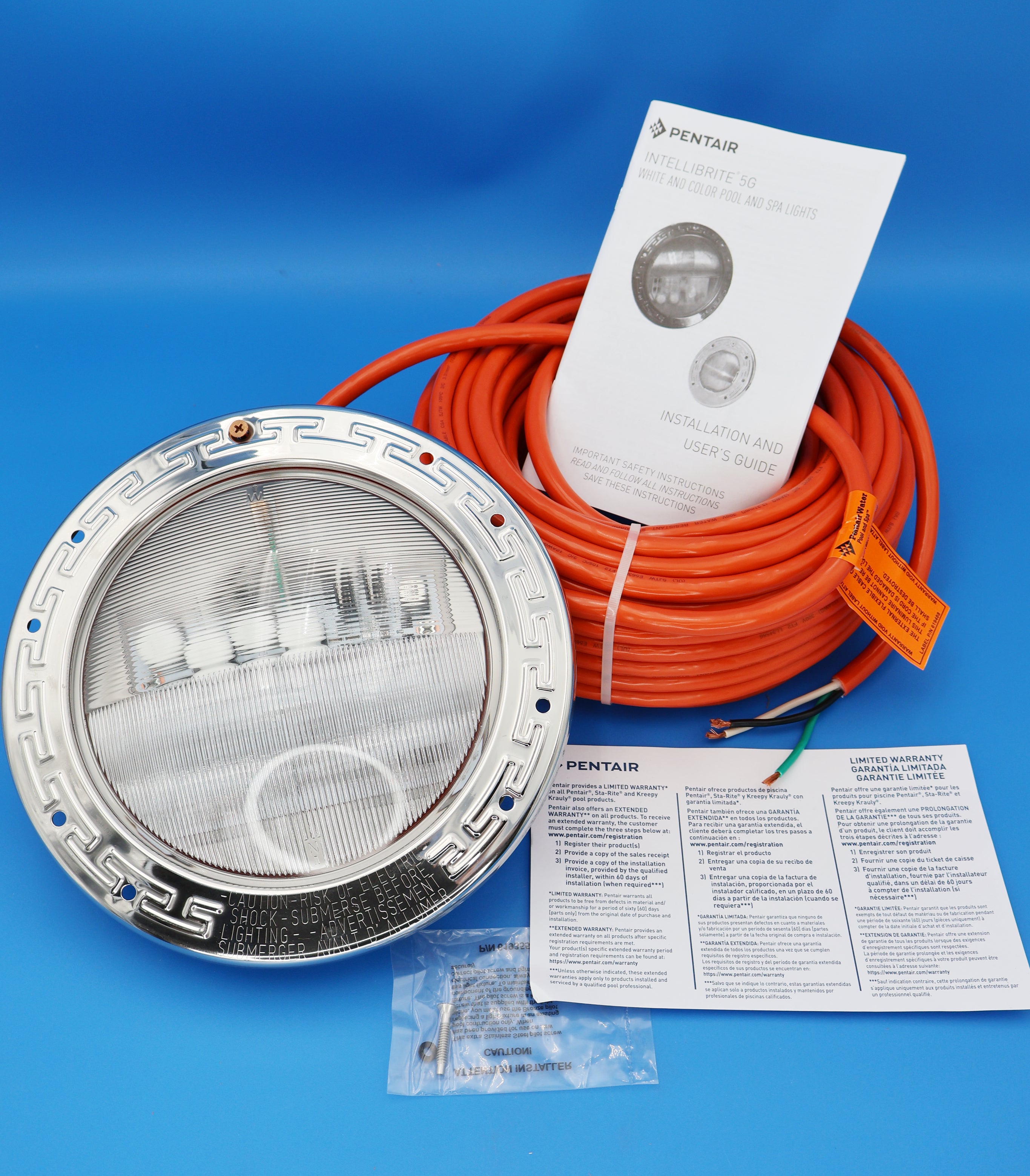 Pentair Intellibrite 5G Color Pool LED Light, 12 Volt, 26 Watt, 100 Foot Cord 601012