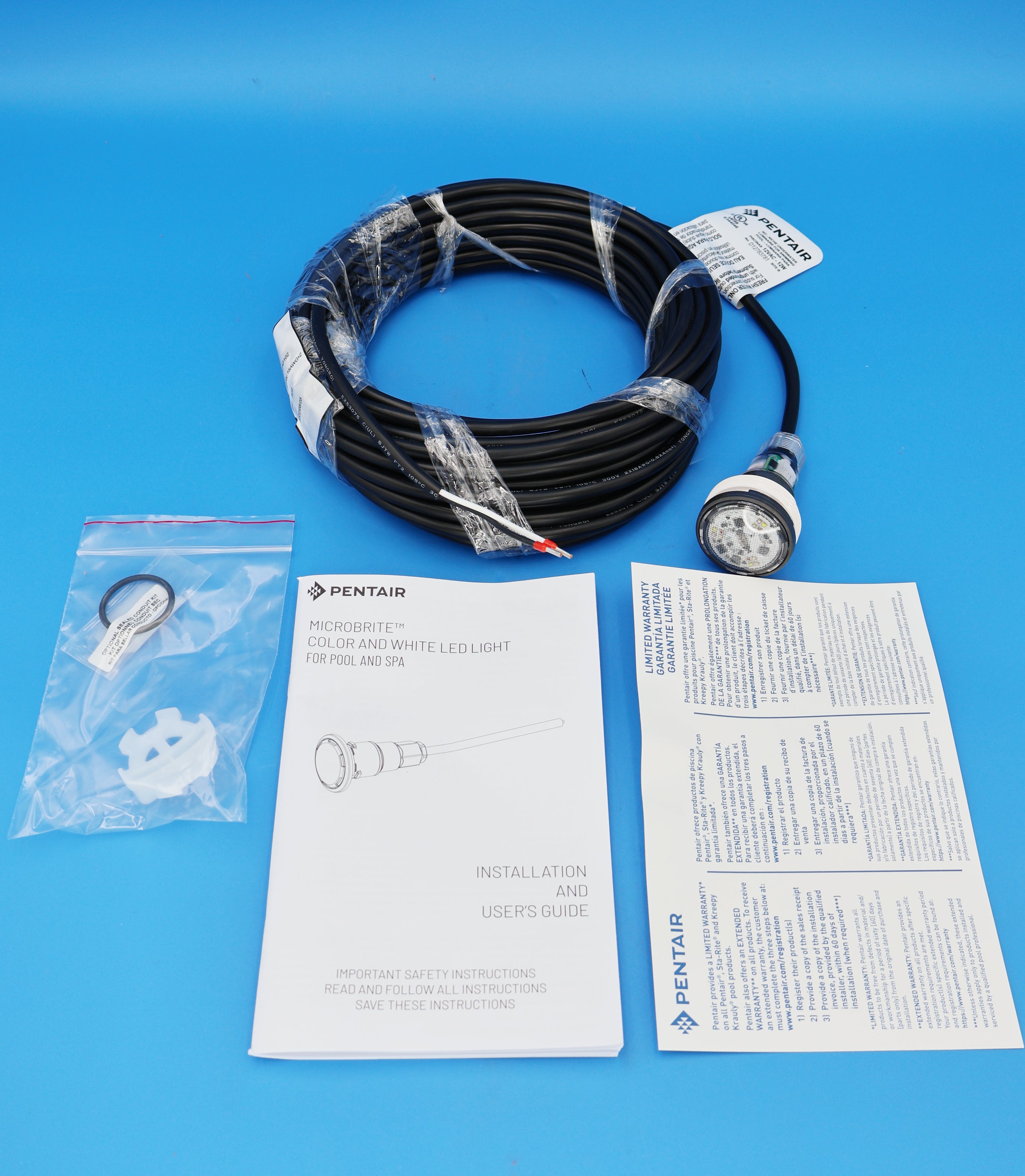 Pentair Microbrite Color LED Light with 50' Cord 12V 14W 620424