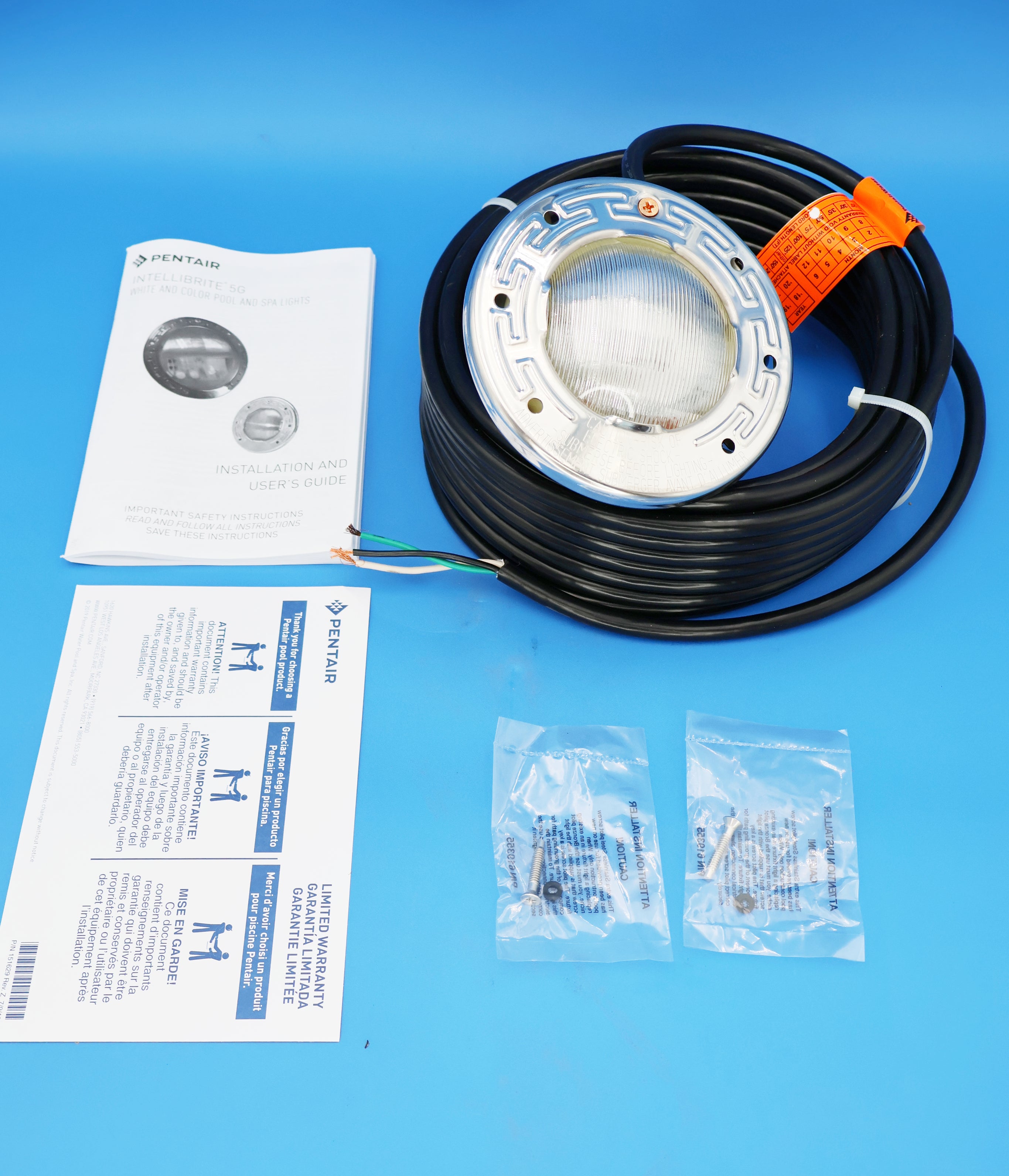Pentair 50' White IntelliBrite 5G Underwater LED Spa Light 120V 18W 640141