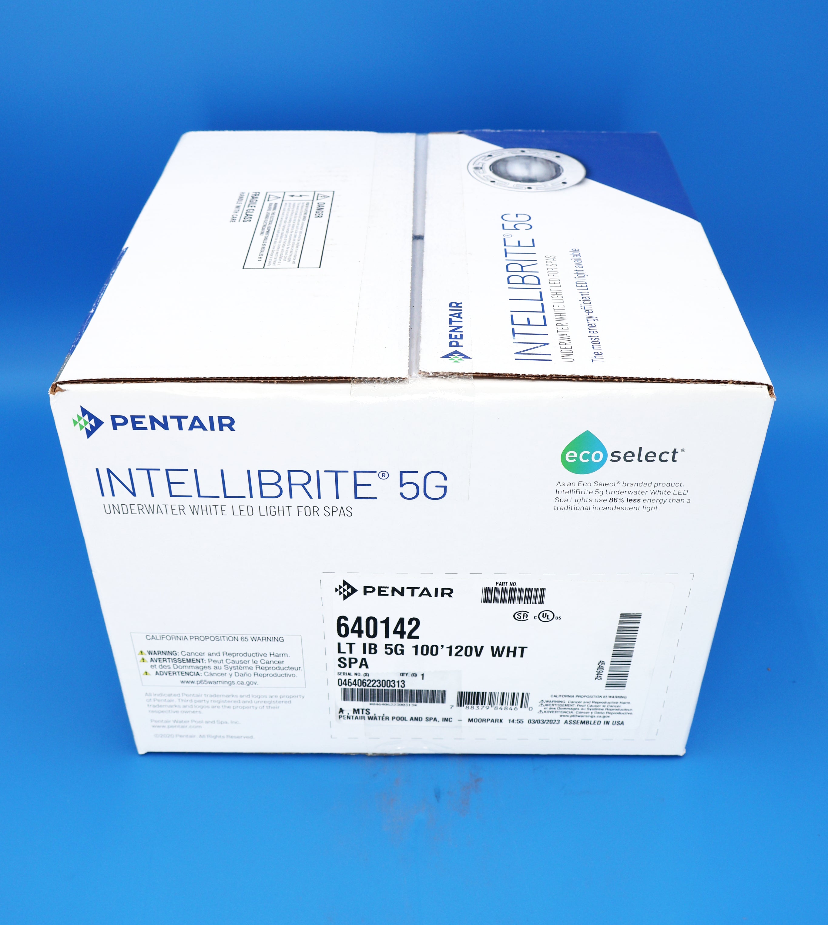 Pentair 100' White IntelliBrite 5G Underwater LED Spa Light 120V 18W 640142