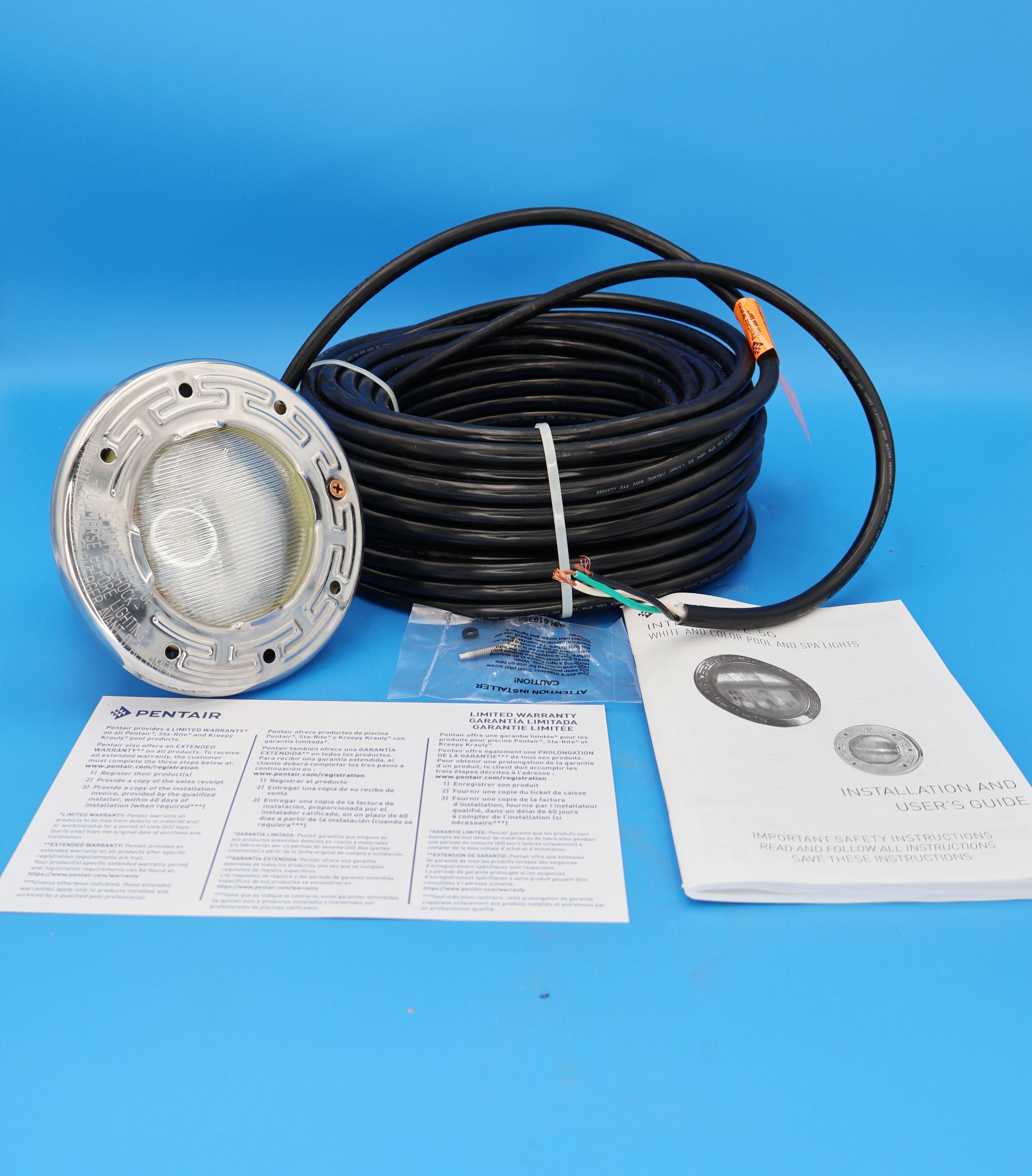 Pentair 100' White IntelliBrite 5G Underwater LED Spa Light 120V 18W 640142