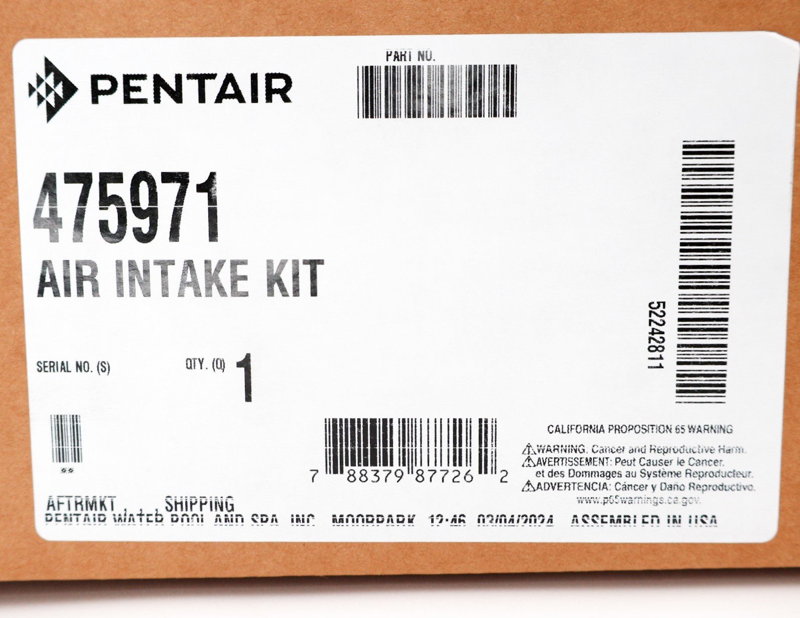 Pentair Air Intake Kit for ETI 400 Heater 475971 - Pool Heater Parts - img-2