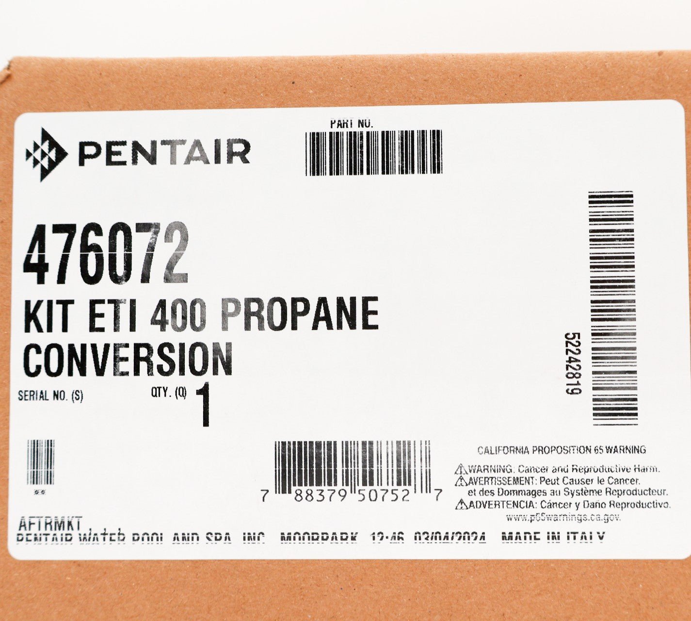 Pentair Propane Gas Conversion Kit for ETI 400 Heater 476072 - Heater Parts - img-4