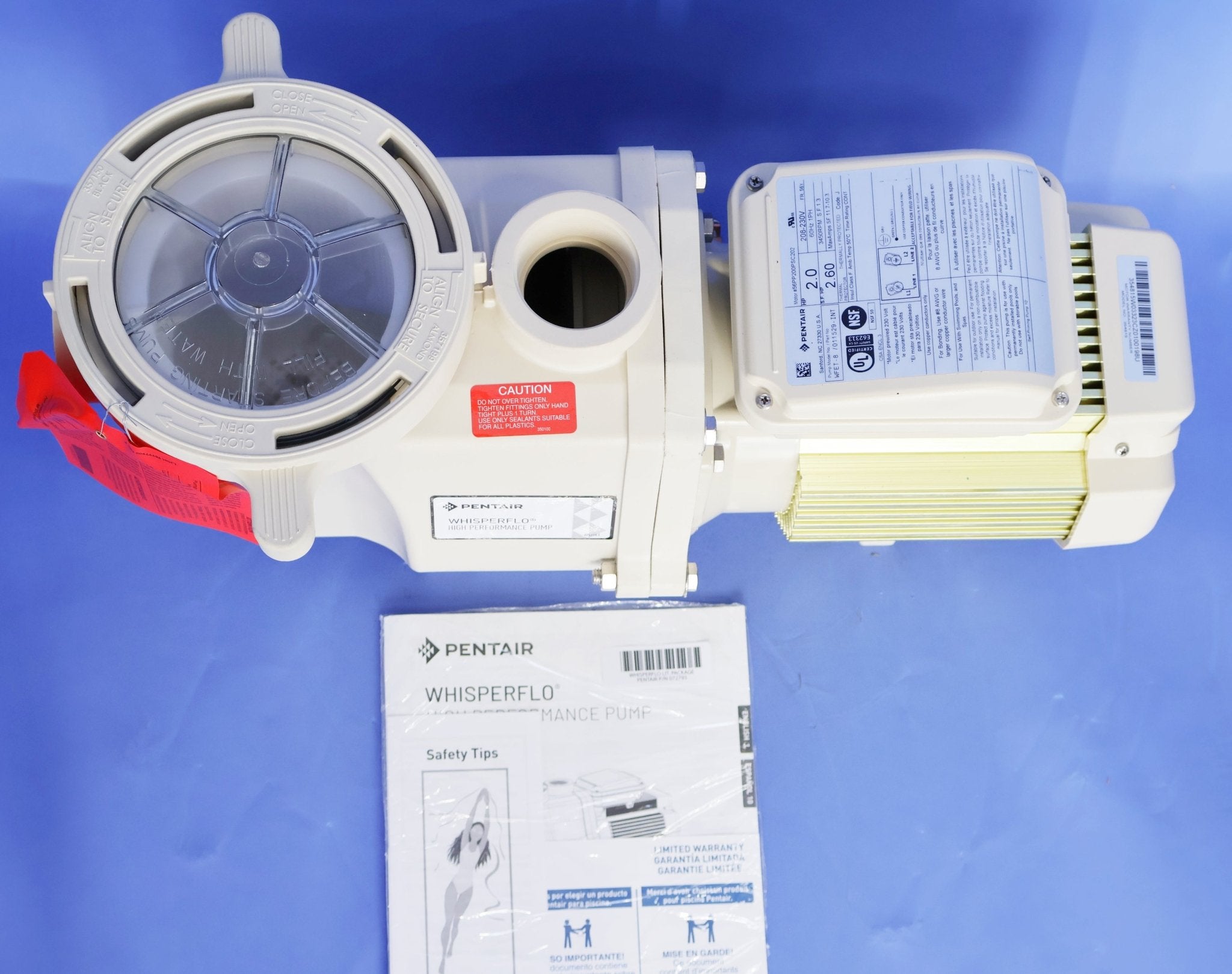 Pentair WhisperFlo 1 - Speed High - Performance Pump with TEFC Motor 2 HP 208 - 230V 011529 - Single Speed Pumps - img - 4