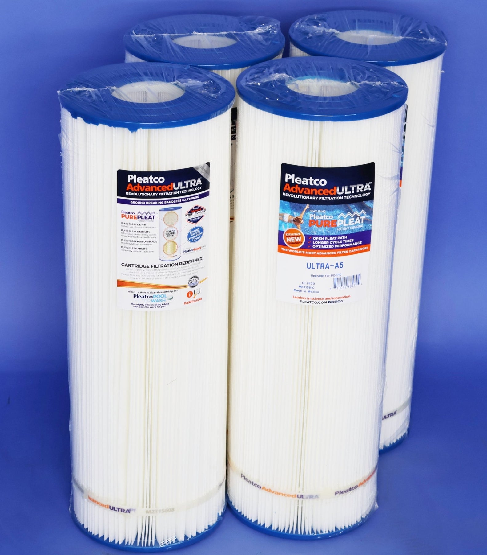 Pleatco PCC80 - PAK4 Replacement Cartridge for Pentair Clean and Clear Plus 320, Pack of 4 Cartridges - Pool Filter Parts - img - 1