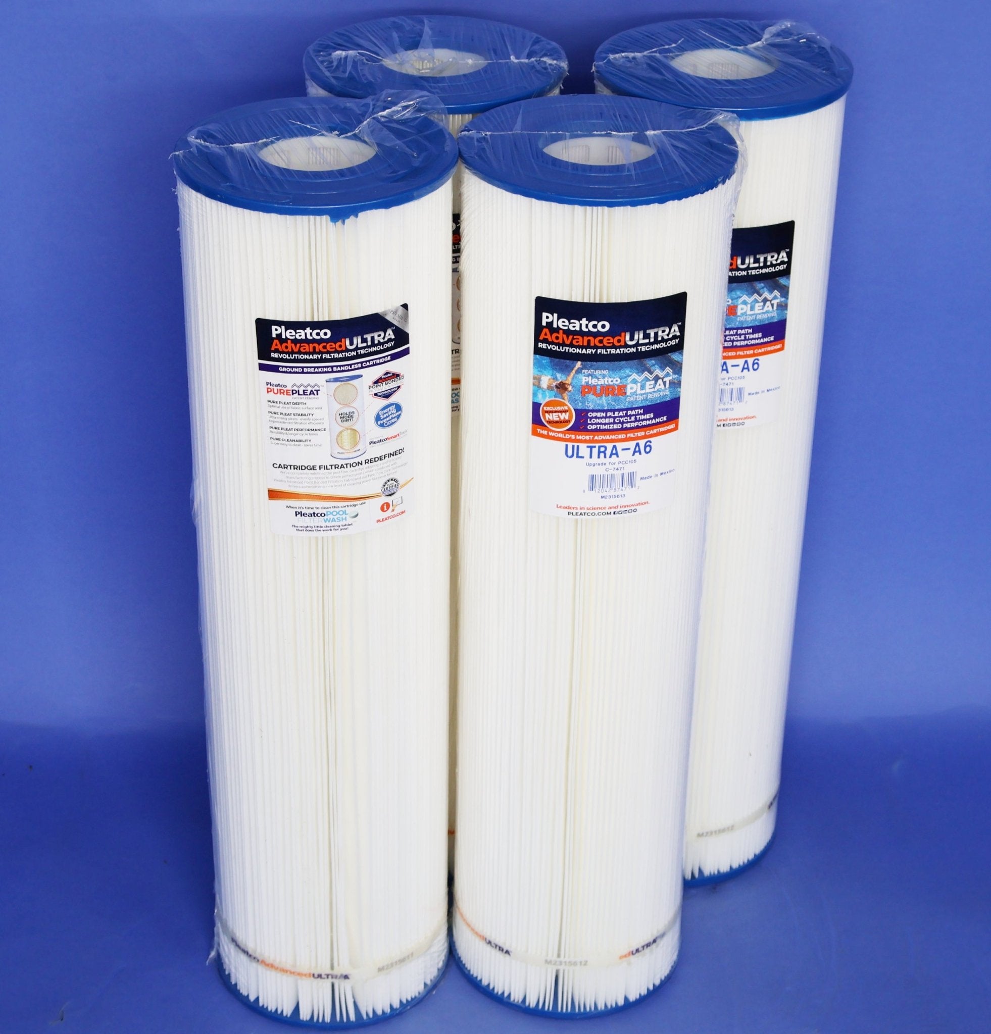 Pleatco Replacement Cartridge for Pentair Clean and Clear Plus 420, Pack of 4 Cartridges PCC105 - PAK4 - Pool Filter Parts - img - 1