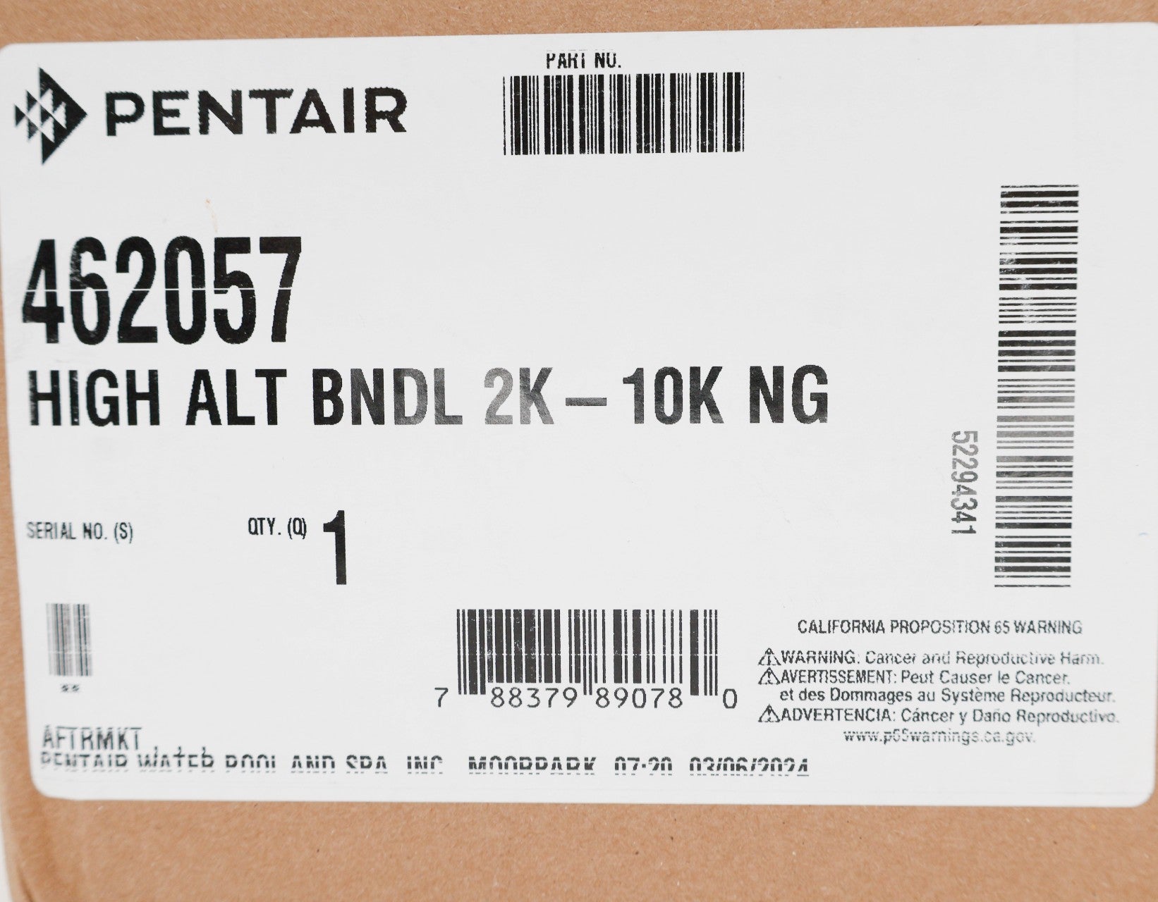 Pentair ETi 250 High Altitude Conversion Kit 4,500-10,000Ft 462057 - Heater Parts - img-8