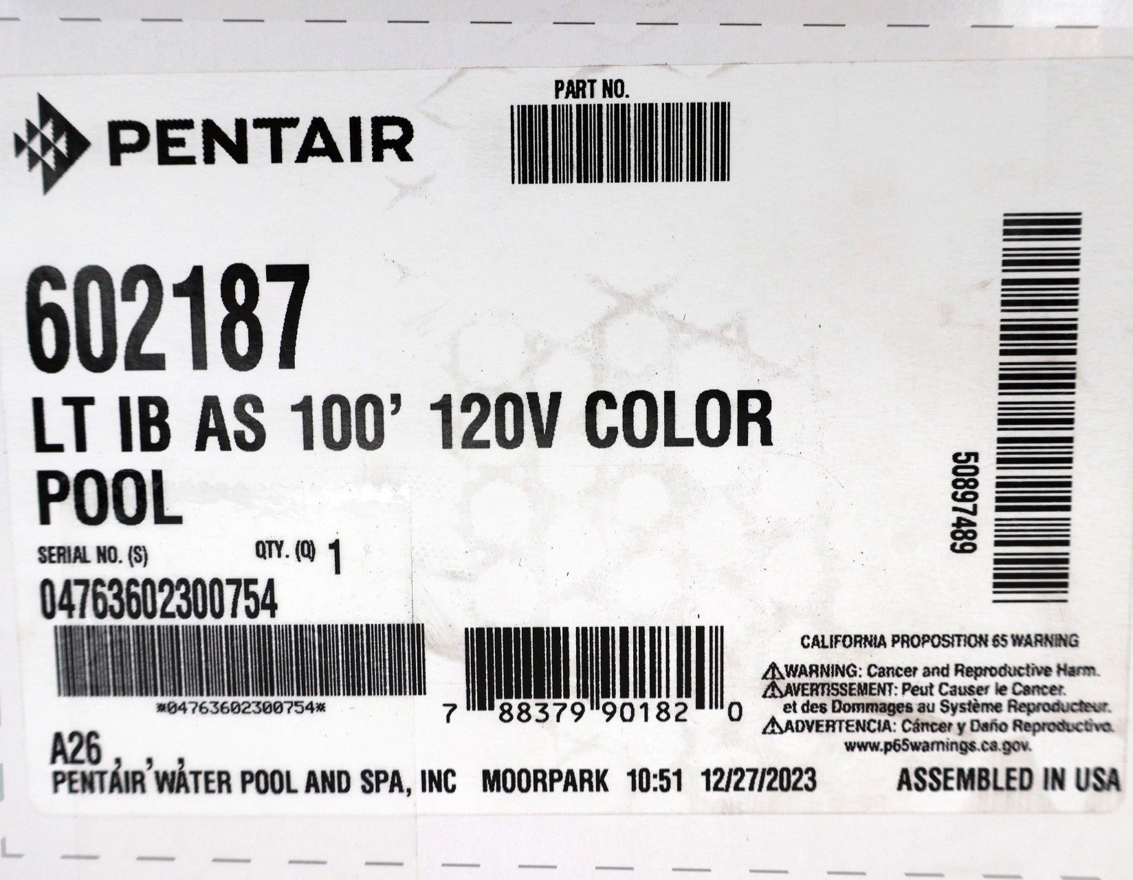Pentair Intellibrite Architectural Series LED Pool Light RGBW 100' 120V 602187 - Pool Lights - img-7