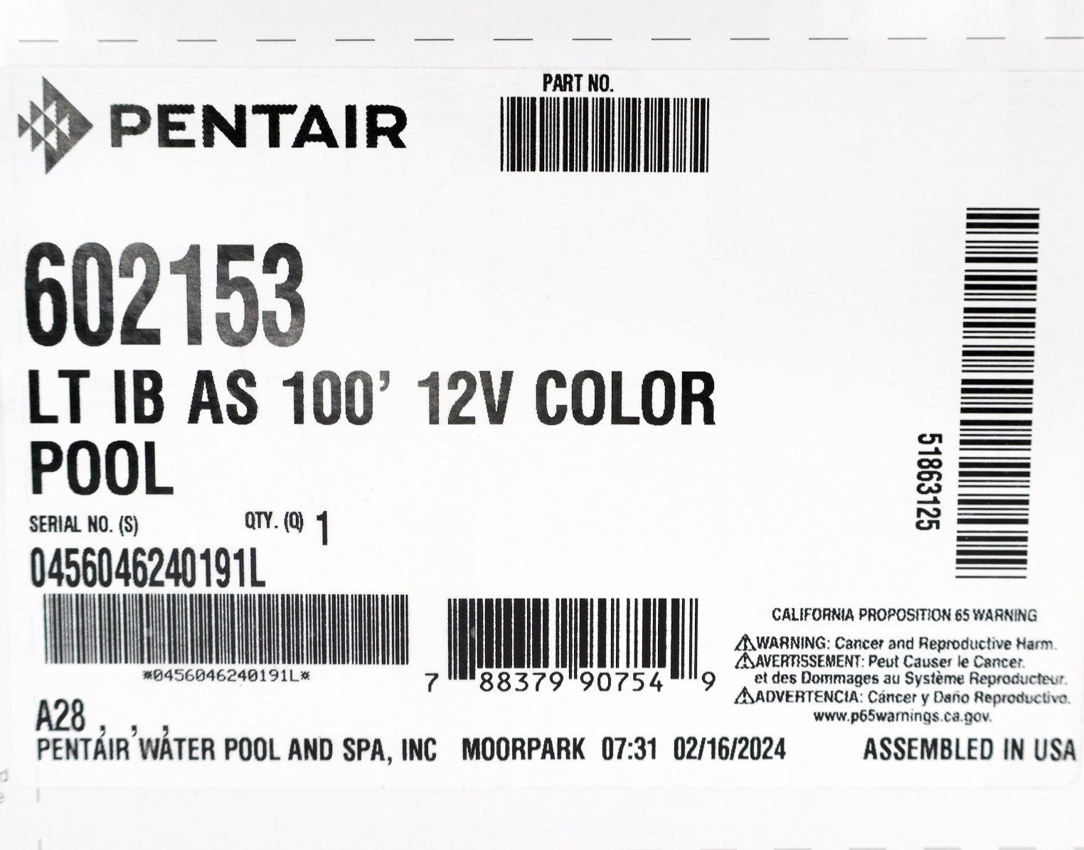 Pentair Intellibrite Architectural Series LED RGBW Pool Light 100' 12V 602153 - Pool Lights - img-8