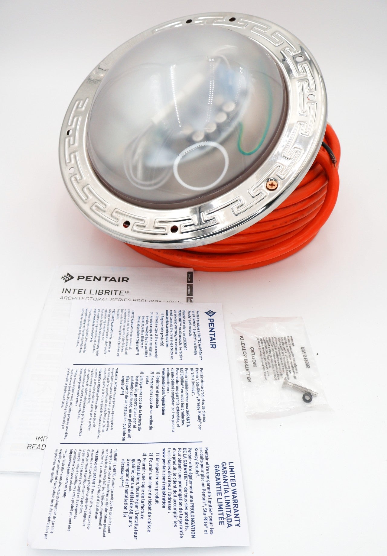 Pentair Intellibrite Architectural Series LED White 500W Equivalent Pool Light 100' 12V EC-602234 - Pool Lights - img-1