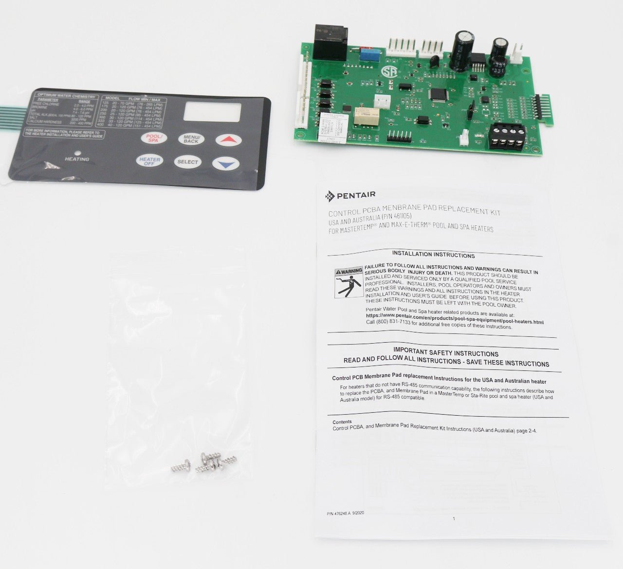 Pentair Mastertemp & Max-E-Therm 6-Button Control Board Kit 461105 - Heater Parts - img-1