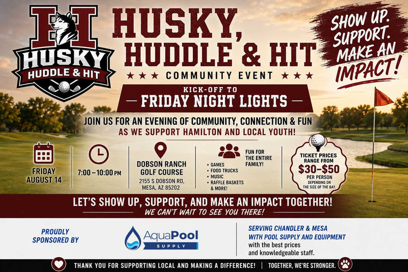 You're Invited: Husky Huddle & Hit 🏈 - Hamilton Football Golf Tournament - Aqua Pool Supply