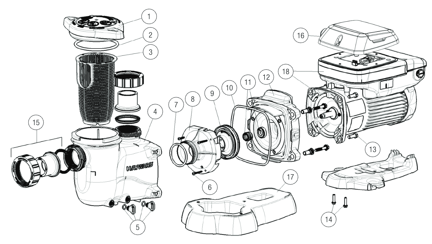 Hayward MaxFlo VS Pump Replacement Parts - Aqua Pool Supply