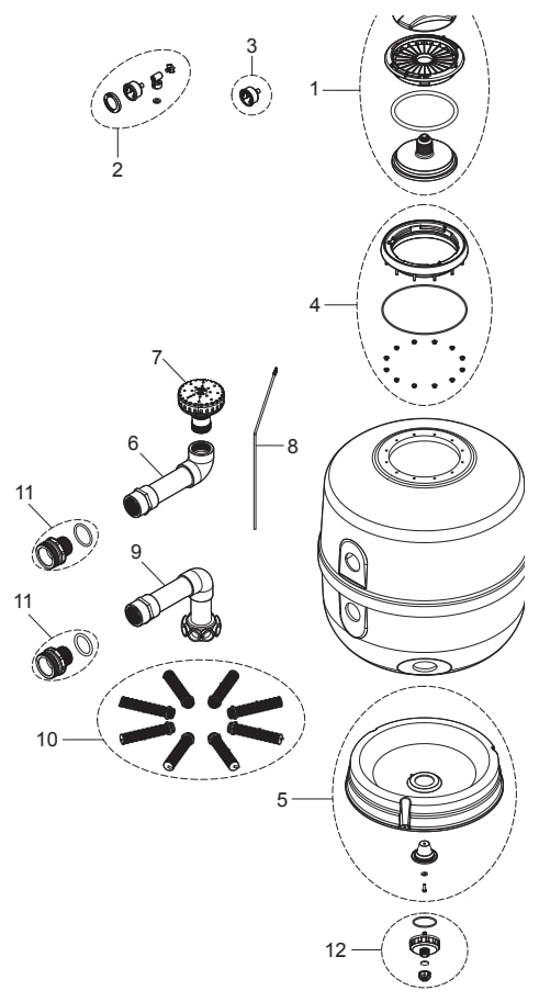 Jandy SFSM60 Side-Mount Sand Filter Replacement Parts