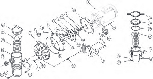 Pentair Challenger High Flow Pump Replacement Parts