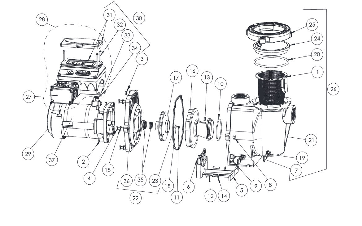 Pentair IntelliFlo VS & VS+SVRS Pump (Before 2019) Replacement Parts - Aqua Pool Supply
