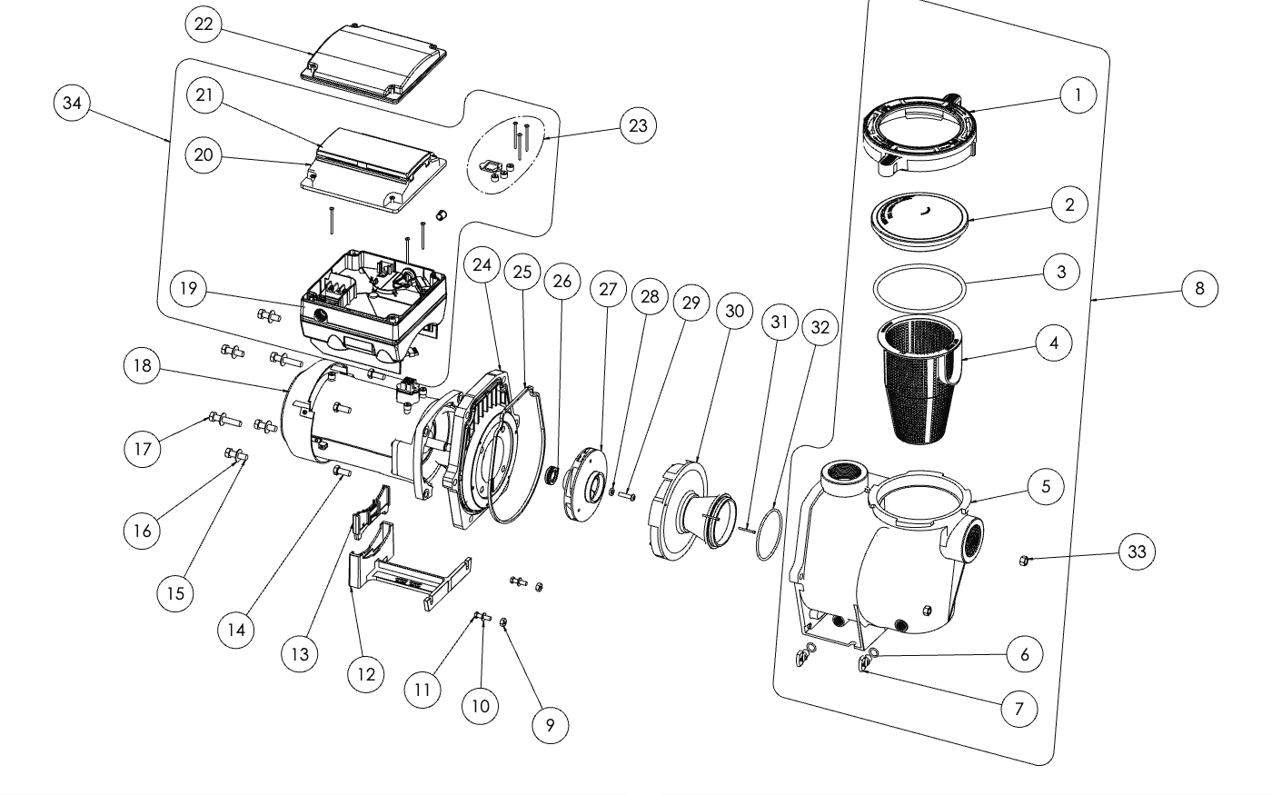 Pentair IntelliFlo VSF / IntelliFlo 2 VST / IntelliFlo VS Pump (After 2018) Replacement Parts - Aqua Pool Supply