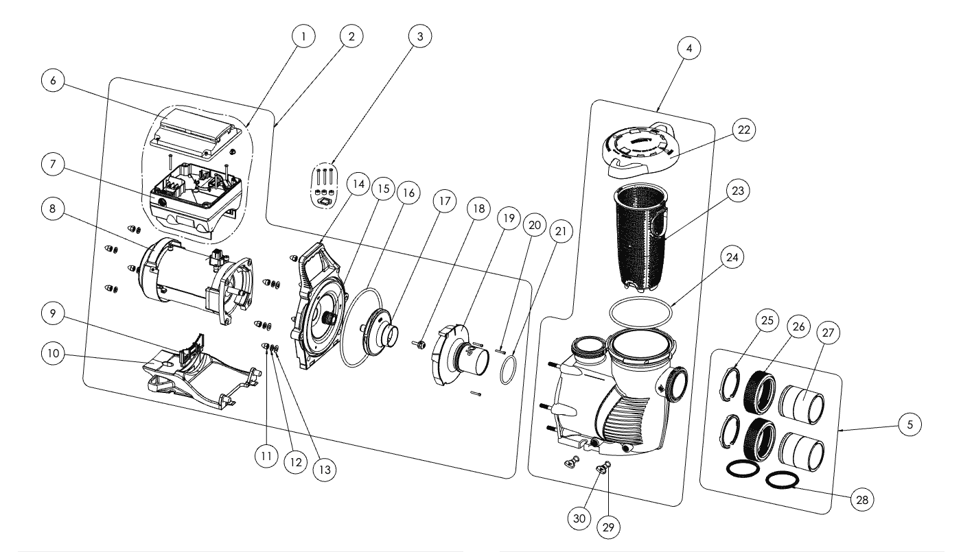 Pentair IntelliProXF VSF & VS Pump (After August 2015) Replacement Parts - Aqua Pool Supply