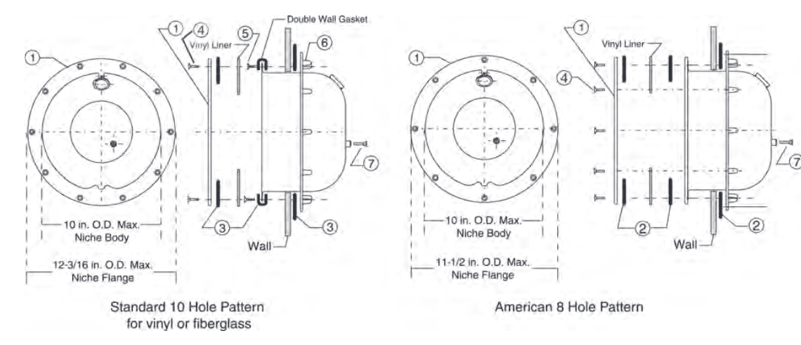 Pentair Large Stainless Steel Light Niche Replacement Parts - Aqua Pool Supply