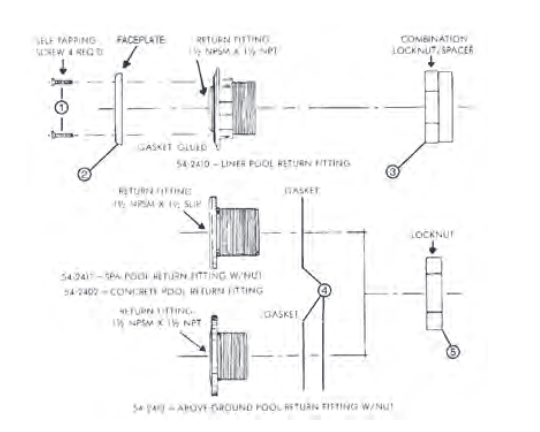 Pool Wall Return Fitting