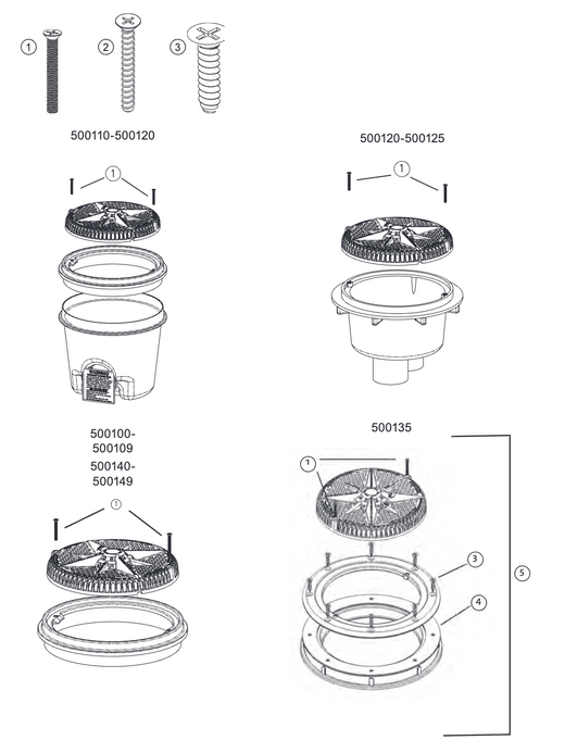 Pentair StarGuard Main Drain Replacement Parts