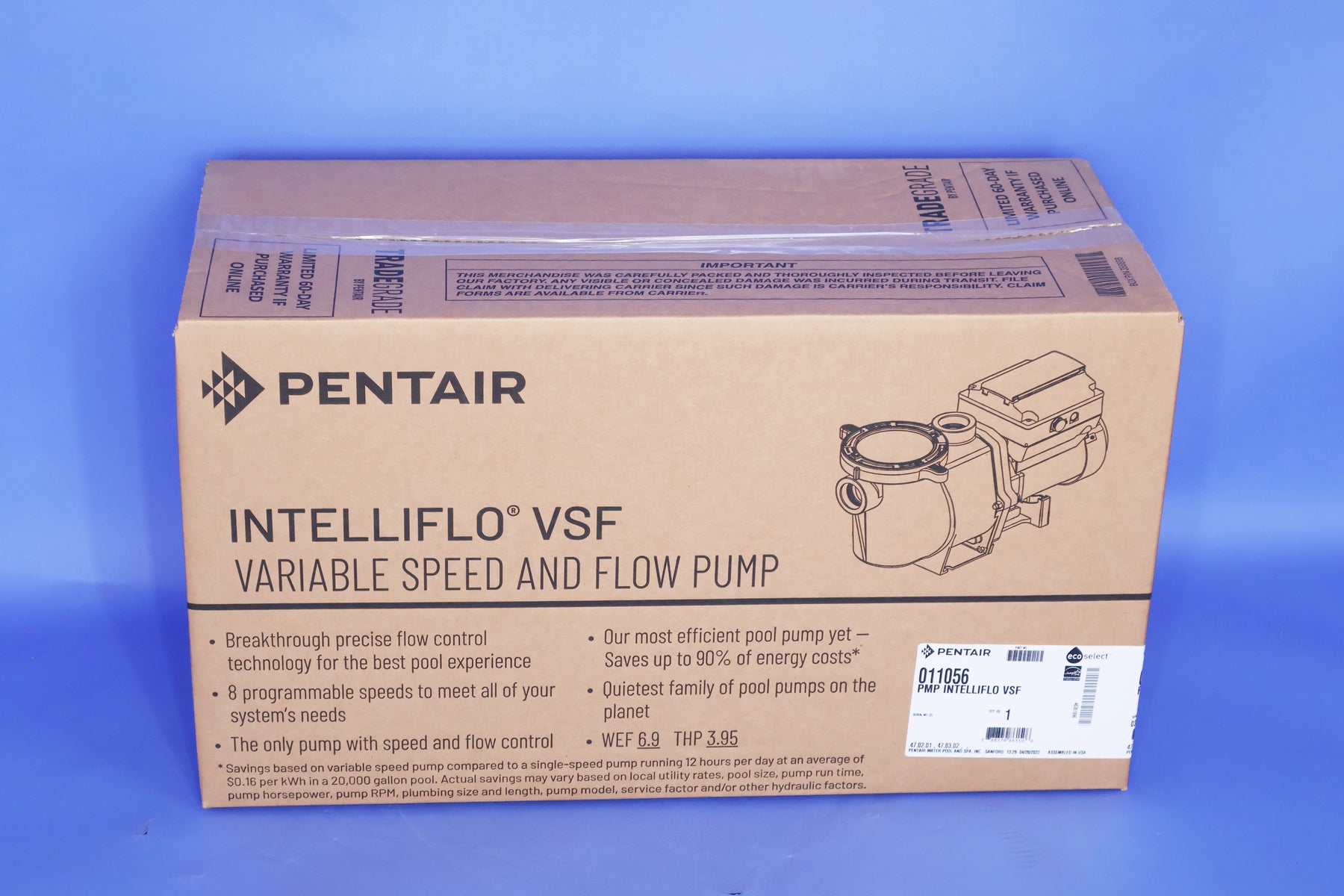 Pentair IntelliFlo Variable Speed Pump 3HP 011056