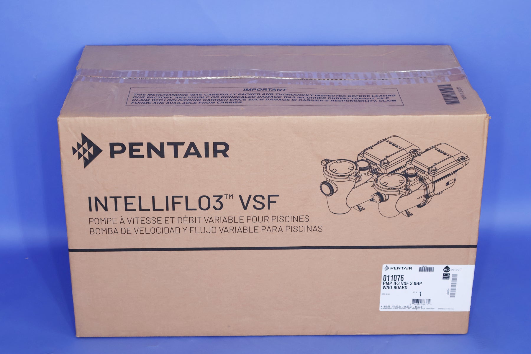 Pentair IntelliFlo3 3HP VSF Pool Pump With I/O Relay Board 011076