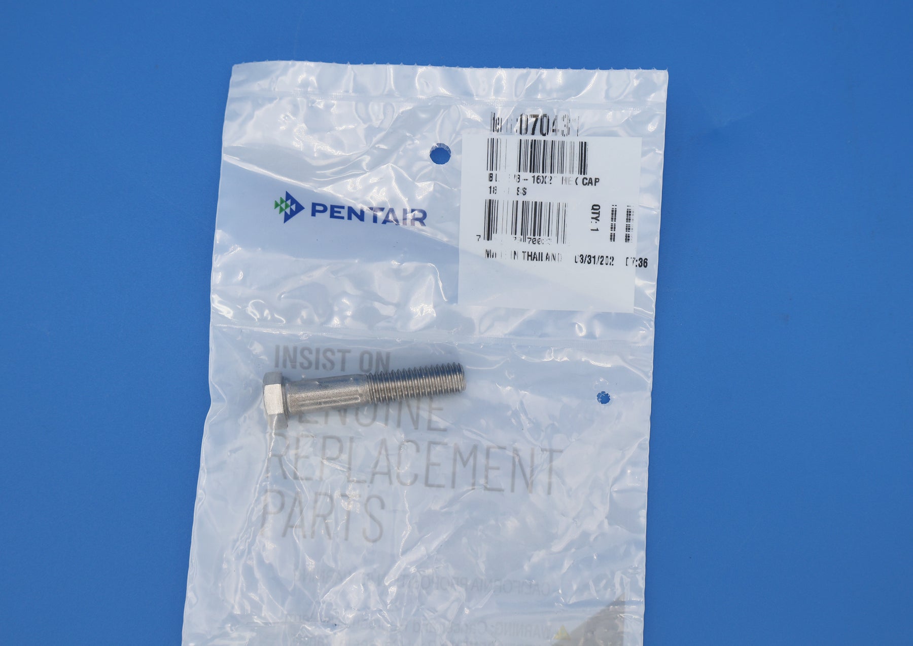 Pentair Whisperflo and Intelliflo Stainless Steel Hex Head Cap Screw 18-8 3/8-16" x 2" 070431