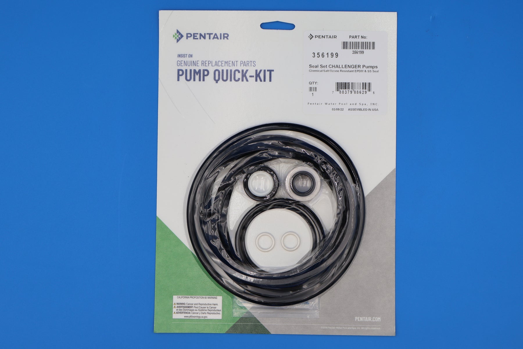 Pentair Pump Seal Kit for Challenger Pump 356199