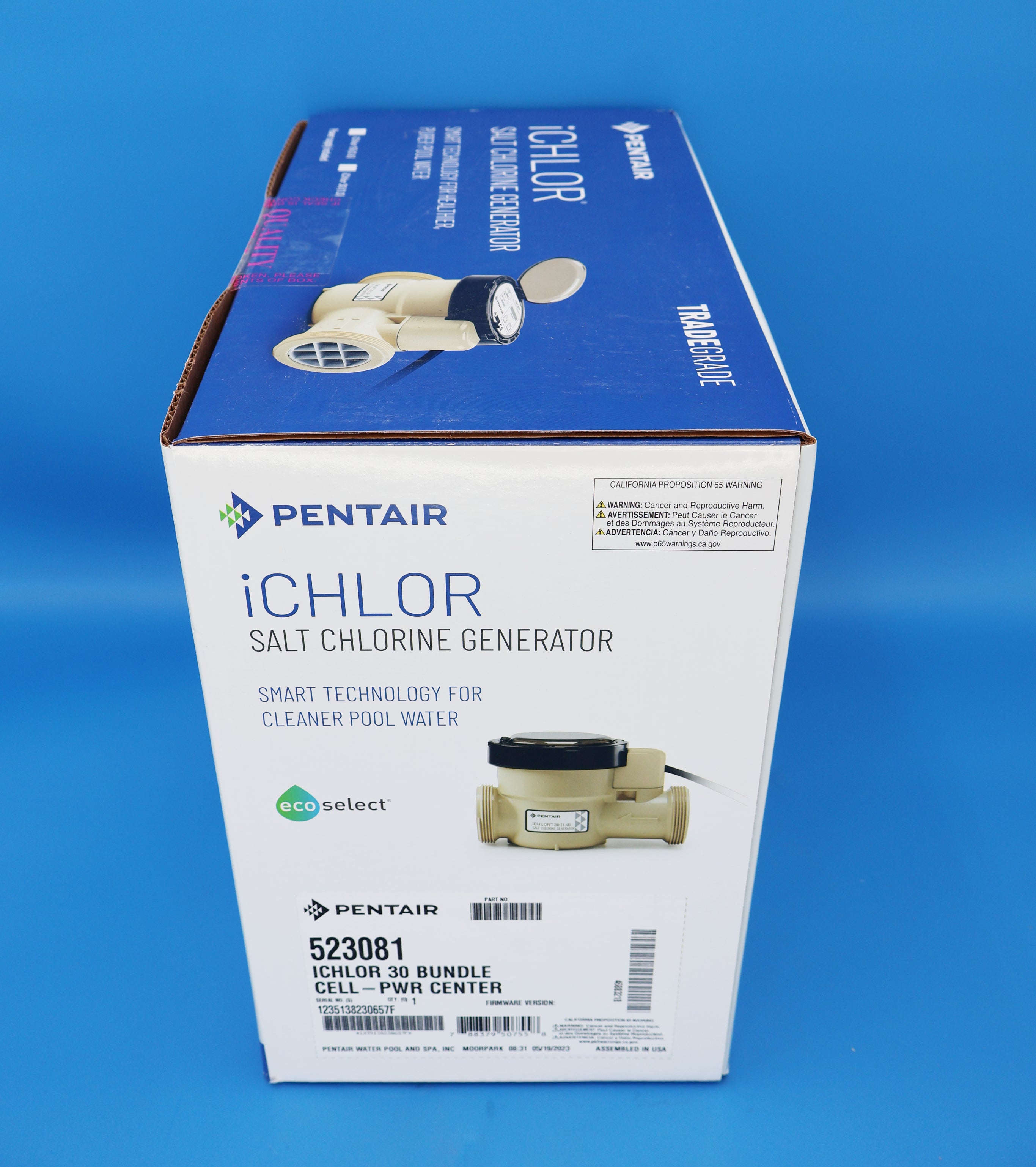 Pentair iChlor 30 Salt Chlorine Generator Power Center Bundle 523081