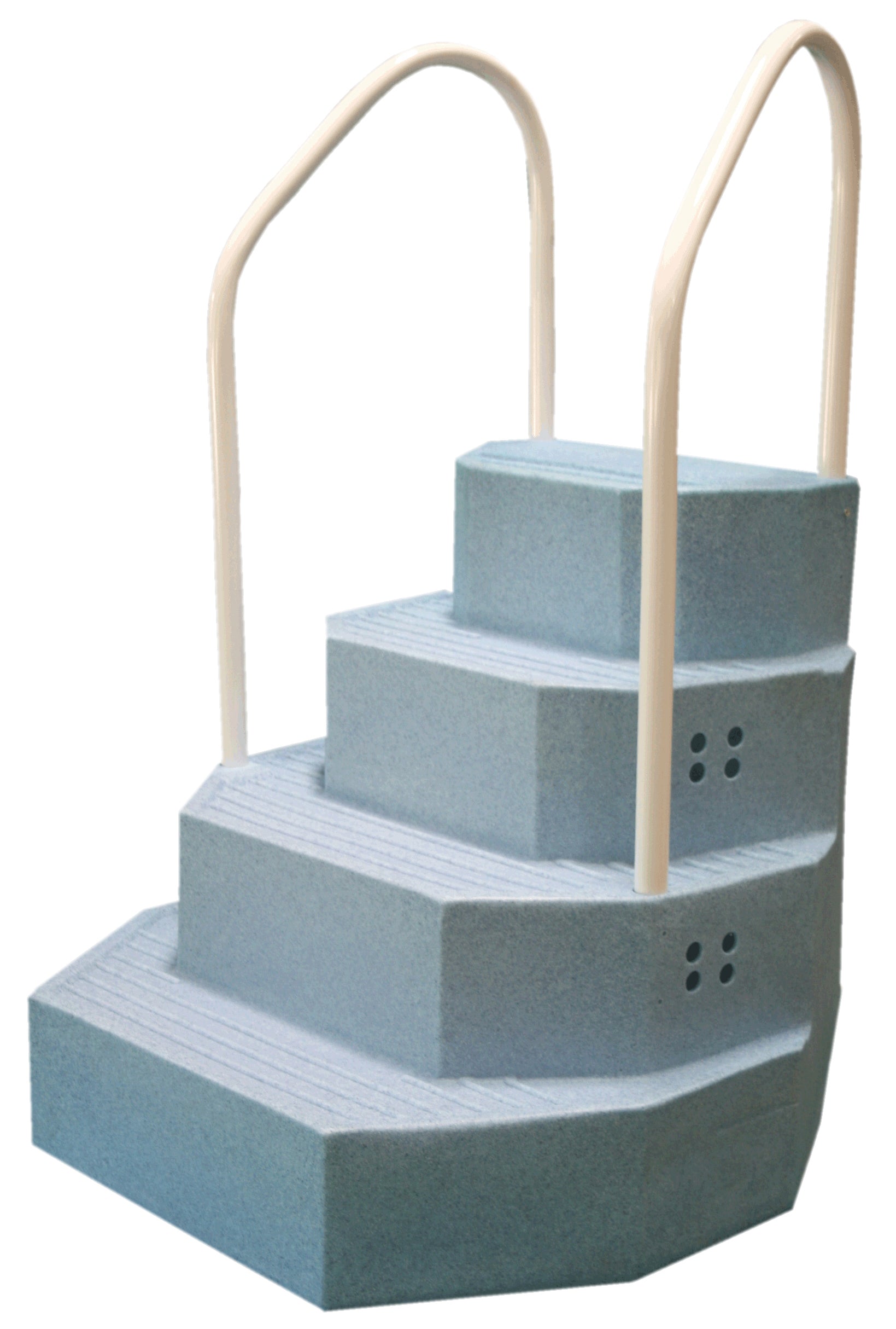 Merlin Industries 30125 42.5" x 40" x 44" Blue Granite Aqua Staircase King 2 Handrail for Above Ground Pool