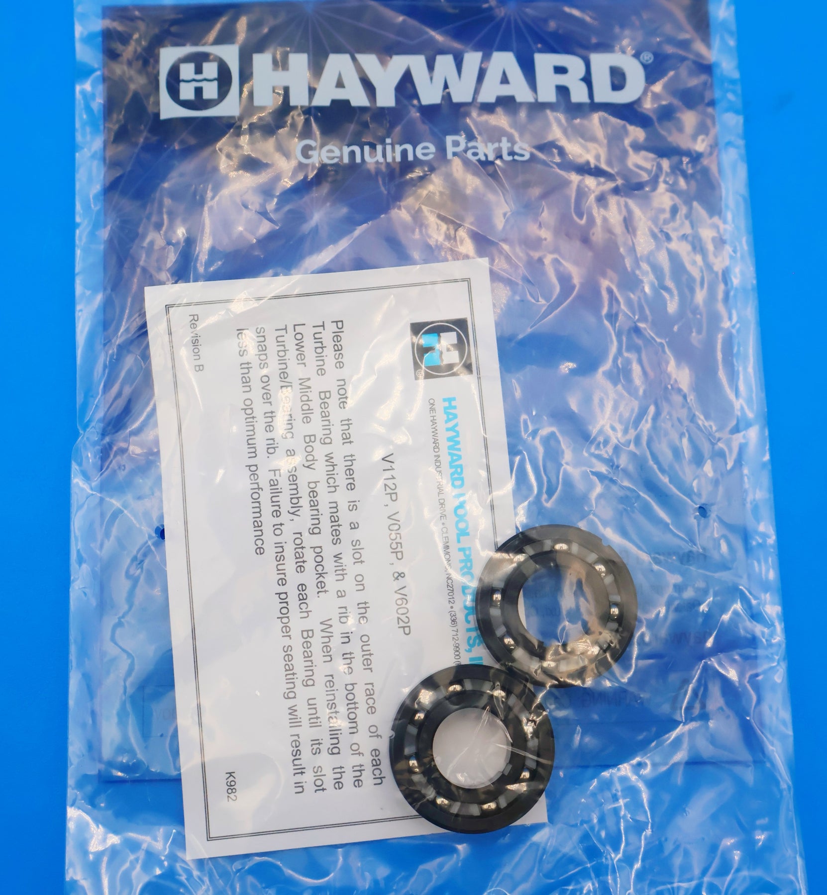 Hayward Turbine Bearings 2-Pack - AquaBug, Penguin, Wanda the Whale, DiverDave, PoolVac Series, Navigator Pro, and Hayward Blu AXV055P