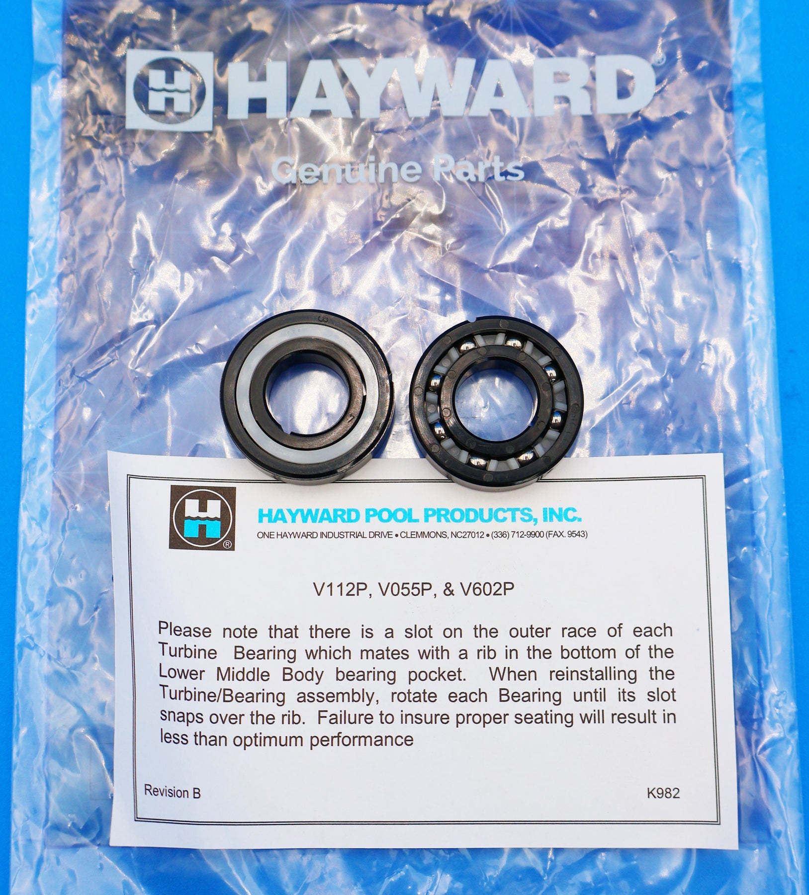 Hayward Turbine Bearings 2-Pack - AquaBug, Penguin, Wanda the Whale, DiverDave, PoolVac Series, Navigator Pro, and Hayward Blu AXV055P