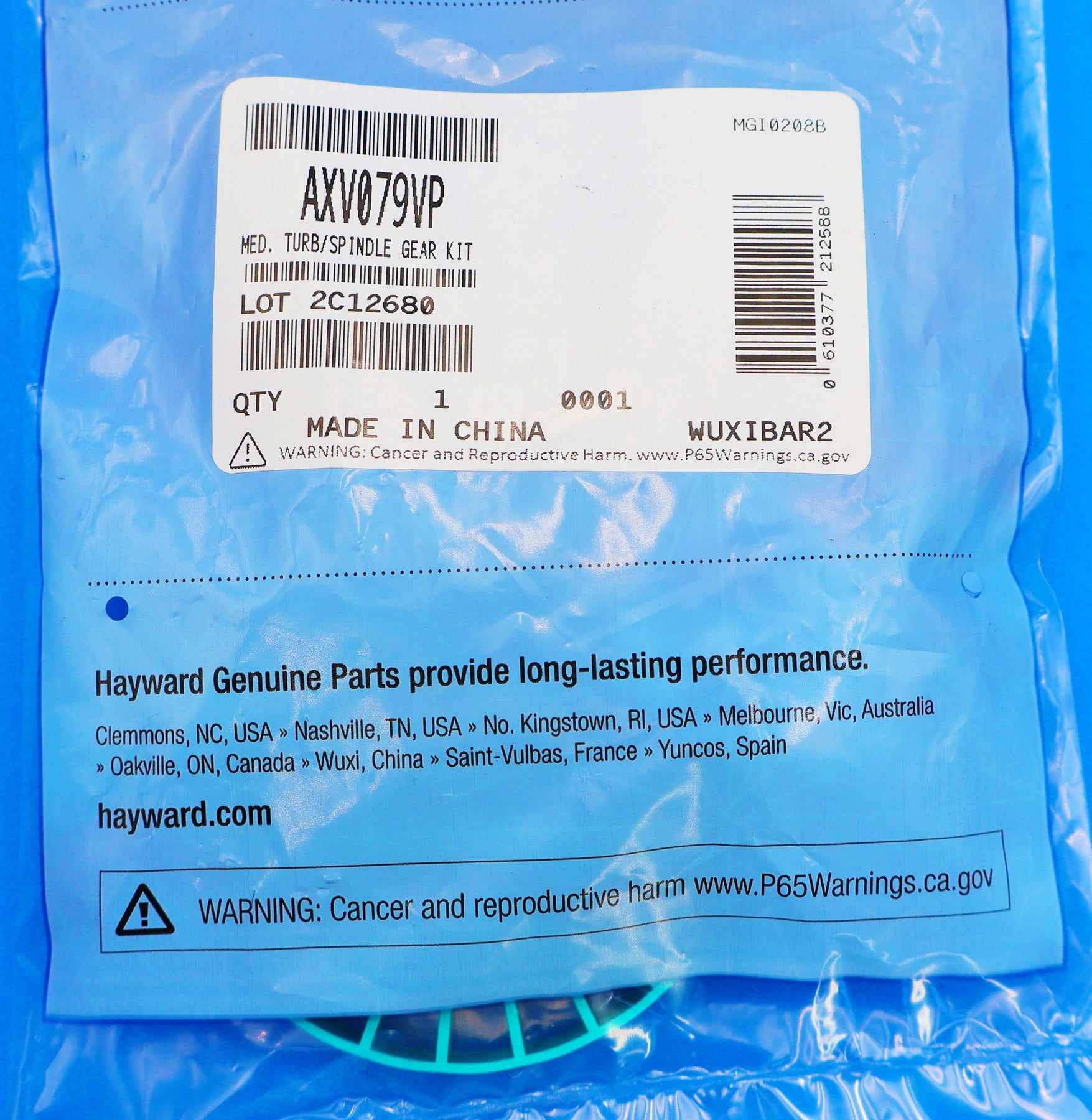 Hayward PoolVac Ultra Medium Turbine & Spindle Gear Kit AXV079VP