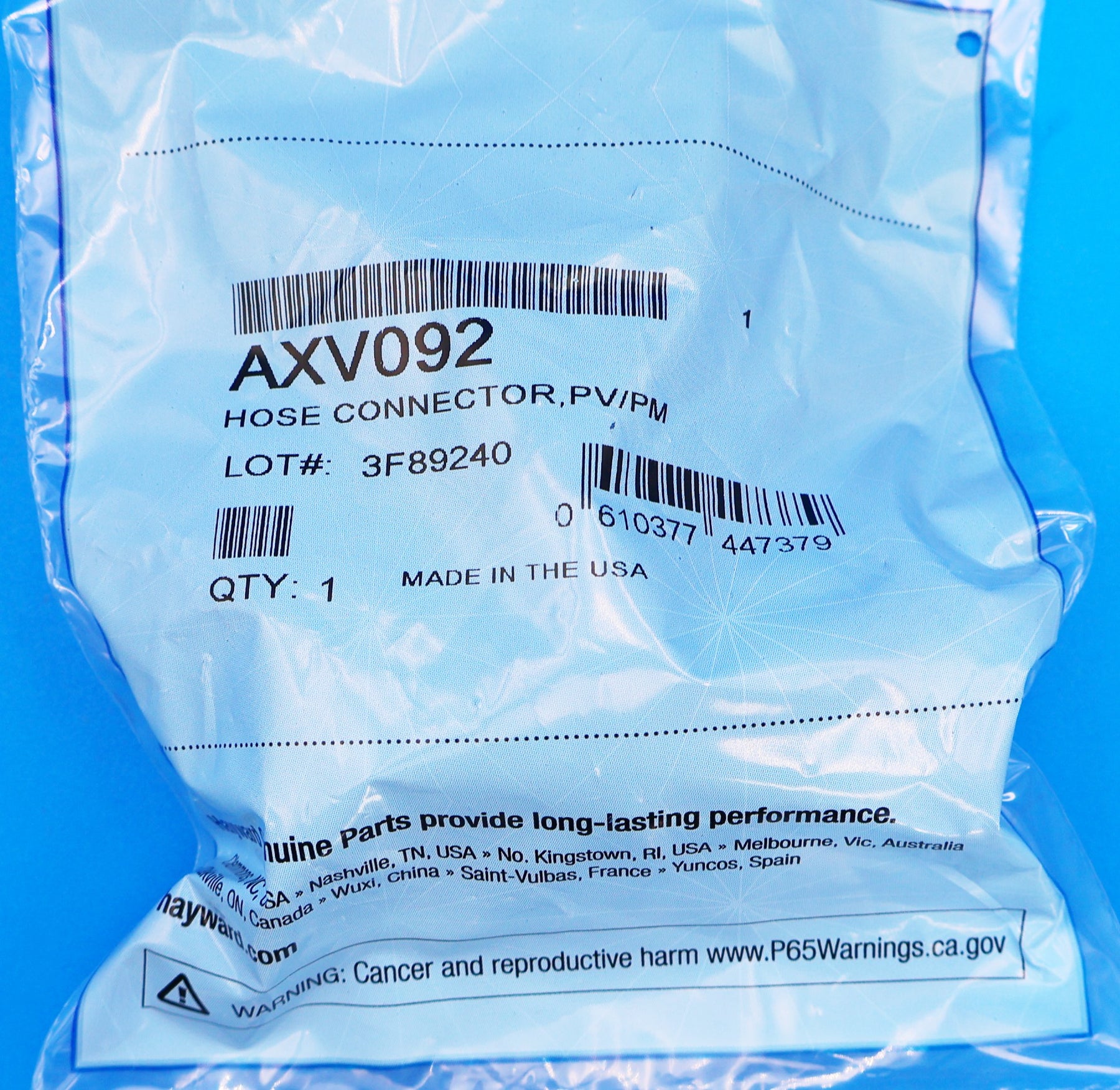 Hayward Hose Connector - PoolVac Plus, PoolVac Ultra, and Navigator Automatic Pool Cleaners AXV092