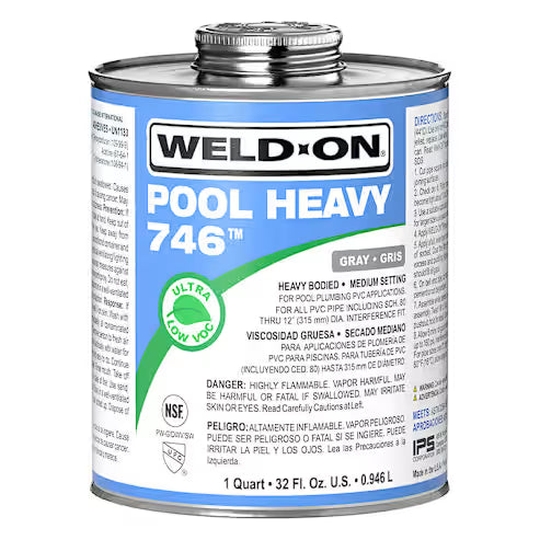 IPS Quart IPS 746 Heavy PVC Cement Gray 13567 746 Glue Heavy Gray Qt 13567