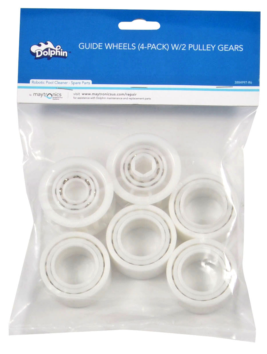 Maytronics Dolphin 3884997-R6 4 Guide Wheels with 2 Pulley Gears